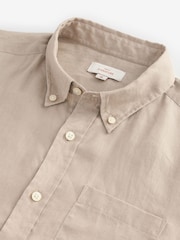 Pedra natural - Camisa de manga curta Signature 100% em linho - Imagem 8 de 8