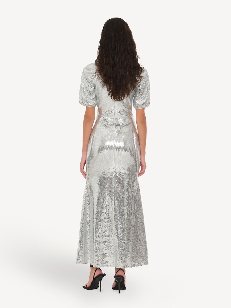 Rotate Silver Sequin Midi Dress - Image 2 of 7