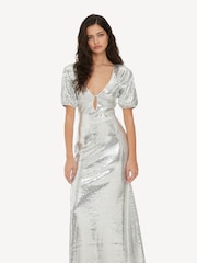 Rotate Silver Sequin Midi Dress - Image 3 of 7