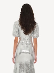 Rotate Silver Sequin Midi Dress - Image 4 of 7