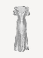 Rotate Silver Sequin Midi Dress - Image 5 of 7