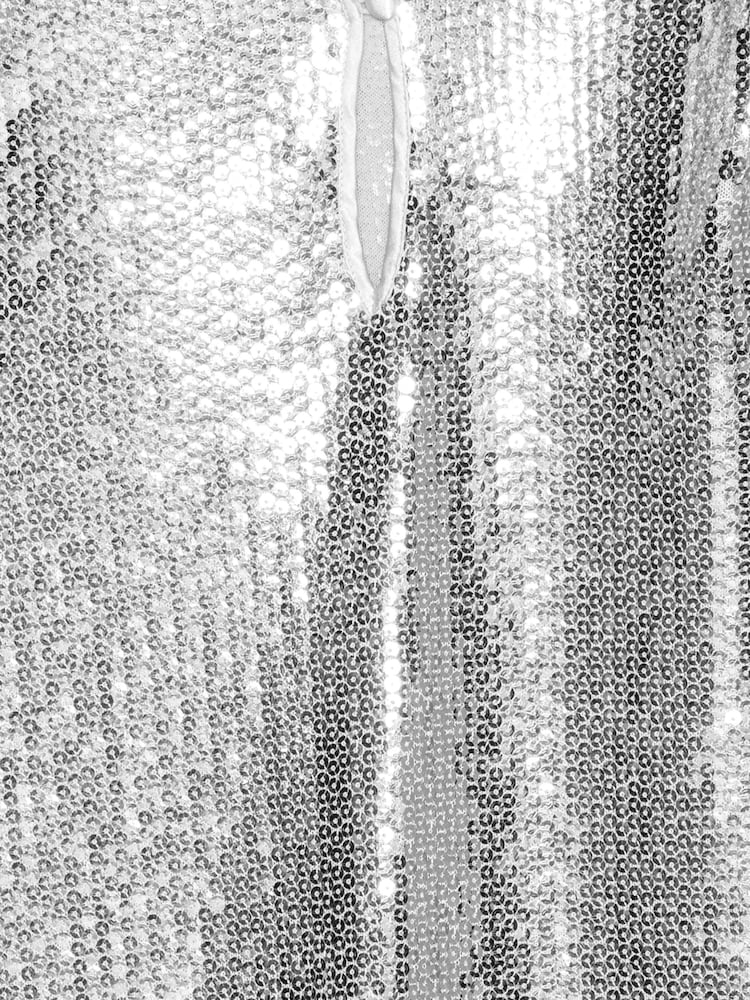 Rotate Silver Sequin Midi Dress - Image 7 of 7