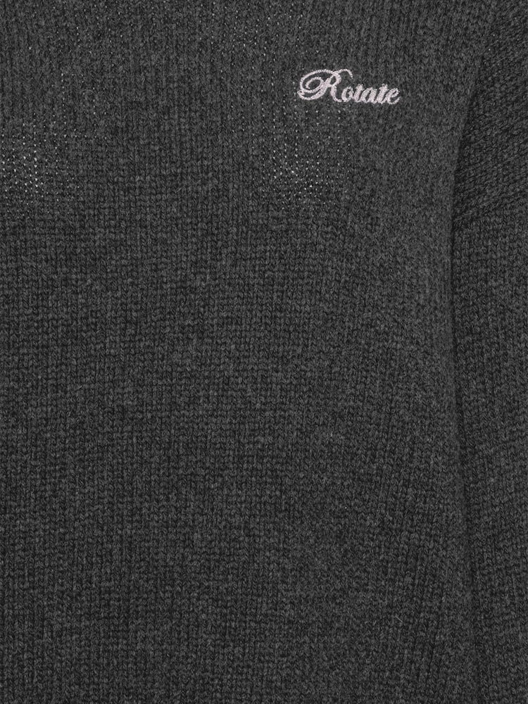 Rotate Grey Knit Crewneck Sweater - Image 5 of 5