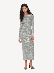 Rotate Grey Stretch Sequin Mini Dress - Image 1 of 6