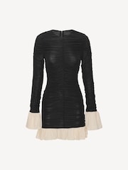 Rotate Black Mini Rushed Long Sleeve Dress - Image 5 of 7