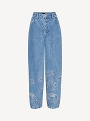 Rotate Blue Rhinestone Wide Leg Jeans - Image 5 of 7