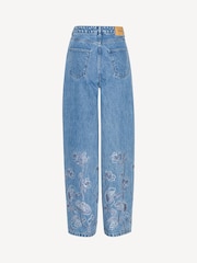Rotate Blue Rhinestone Wide Leg Jeans - Image 6 of 7