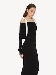Rotate Black Off Shoulder Knit Dress - Image 3 of 5