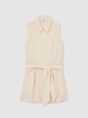 Reiss Cream Millie Belted Beach Cover-Up Playsuit - Image 2 of 5