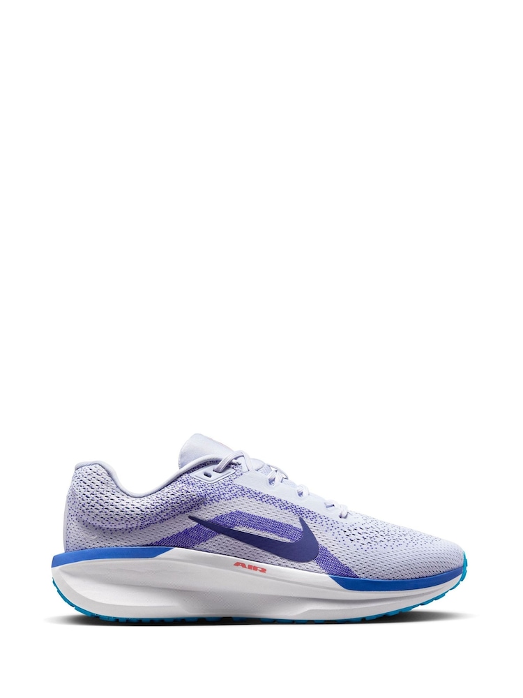 Nike White/Blue Winflo 11 Road Running Trainers - Image 1 of 9