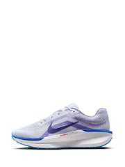 Nike White/Blue Winflo 11 Road Running Trainers - Image 2 of 9
