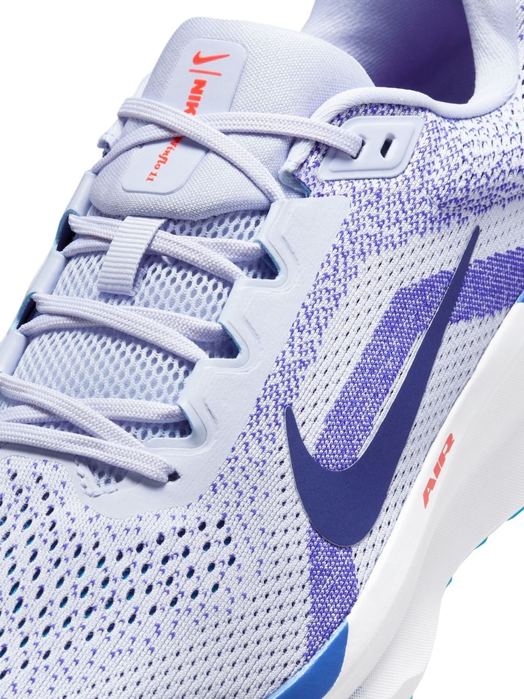 Nike White/Blue Winflo 11 Road Running Trainers - Image 8 of 9