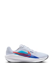 Nike White/Blue Downshifter 13 Road Running Trainers - Image 1 of 12