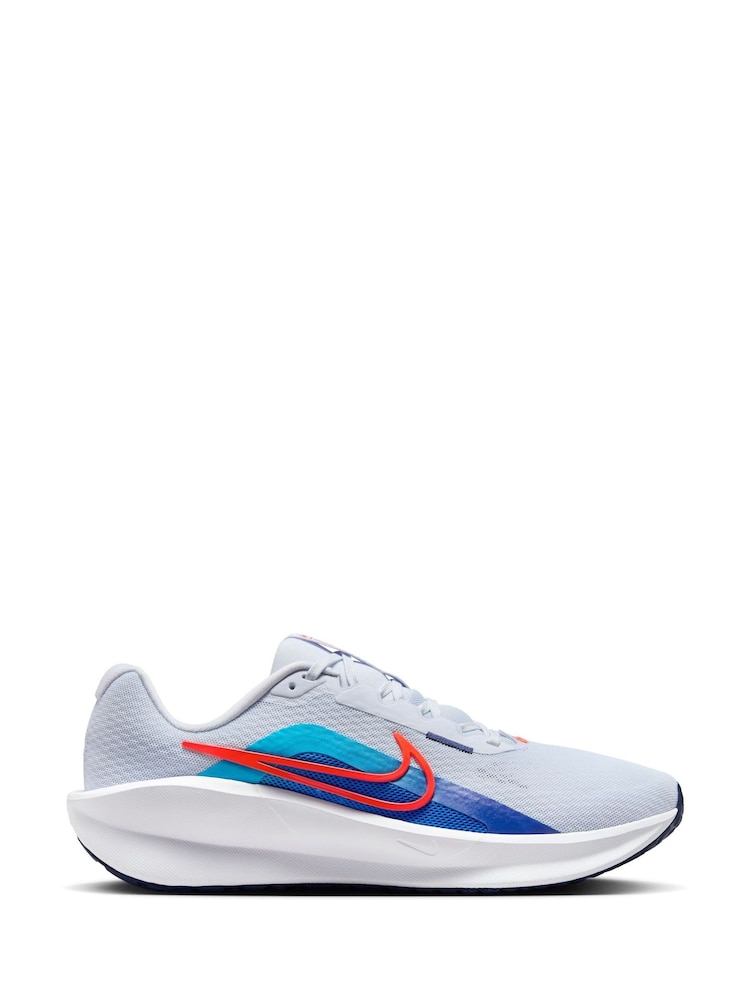 Nike White/Blue Downshifter 13 Road Running Trainers - Image 1 of 12