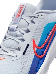 Nike White/Blue Downshifter 13 Road Running Trainers - Image 10 of 12