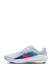 Nike White/Blue Downshifter 13 Road Running Trainers - Image 6 of 12