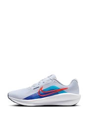 Nike White/Blue Downshifter 13 Road Running Trainers - Image 8 of 12
