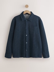 Navy Textured Shacket with Stitch Detail - Image 6 of 9