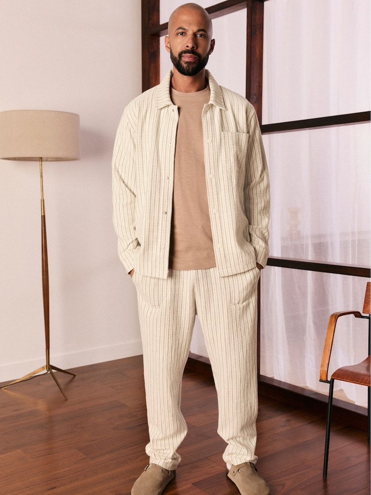 Écru neutre - Veste-chemise rayée - Image 2 of 6