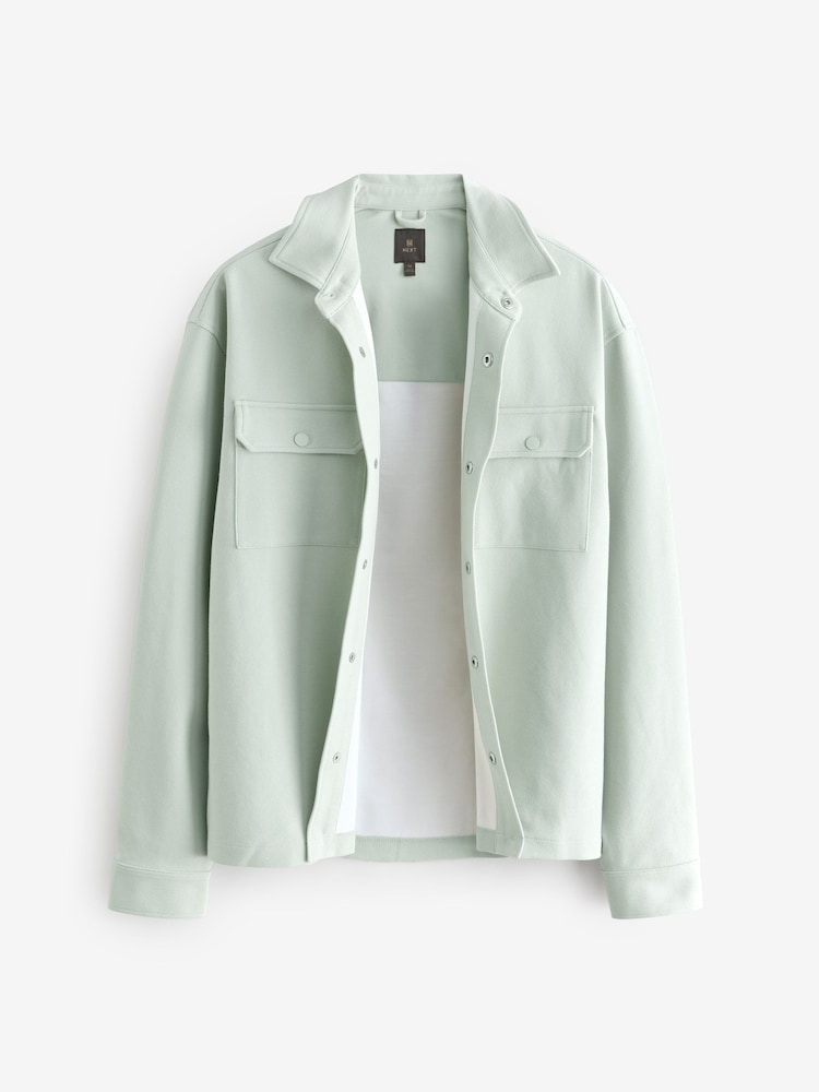 Light Sage Green Popper Shacket - Image 6 of 10