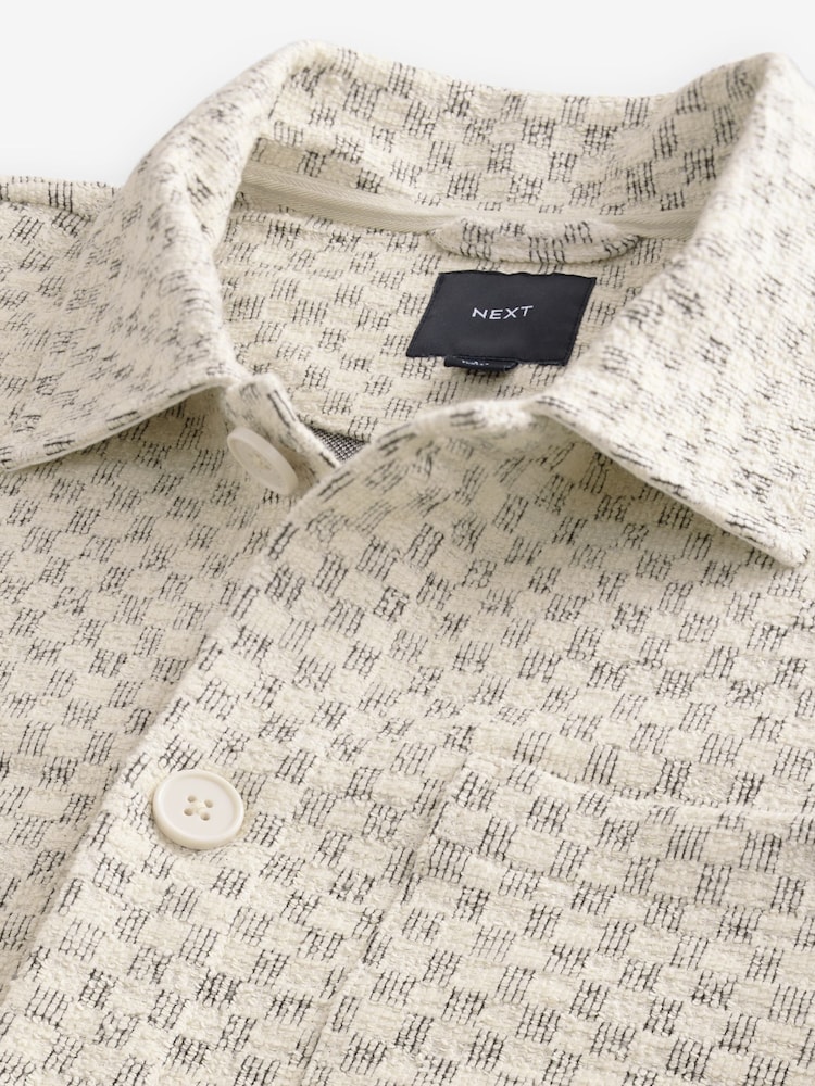 Neutral Two Tone Textured Button Through Shacket - Image 11 of 11 Neutral Two Tone Textured Button Through Shacket - Image 11 of 11