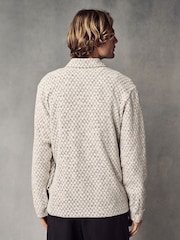 Neutral Two Tone Textured Button Through Shacket - Image 4 of 11