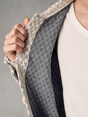 Neutral Two Tone Textured Button Through Shacket - Image 6 of 11