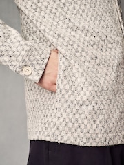 Neutral Two Tone Textured Button Through Shacket - Image 7 of 11