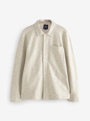 Neutral Two Tone Textured Button Through Shacket - Image 8 of 11