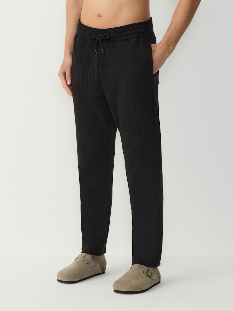 Black Textured Straight Leg Joggers - Image 1 of 9