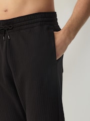 Black Textured Straight Leg Joggers - Image 5 of 9