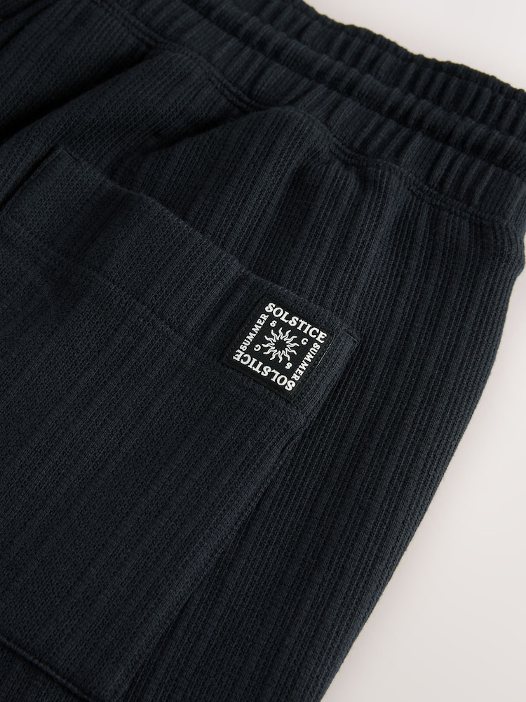 Black Textured Straight Leg Joggers - Image 9 of 9
