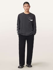 AllSaints Black Harris Sweatshirt Trousers - Image 2 of 6