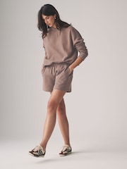 The Set Butter Yellow/Taupe Brown 2 Pack Relaxed Joggers Shorts - Image 3 of 11