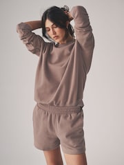The Set Butter Yellow/Taupe Brown 2 Pack Relaxed Joggers Shorts - Image 4 of 11