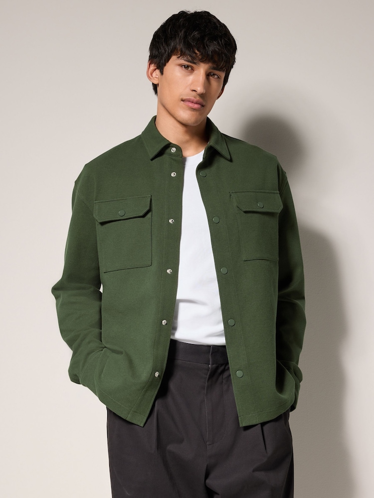 Verde caqui - Sobrecamisa con botones de presión - Imagen 1 de 9 Verde caqui - Sobrecamisa con botones de presión - Imagen 1 de 9