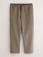 Neutral Brown Textured Twill Straight Leg Joggers - Image 1 of 3