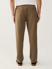 Neutral Brown Textured Twill Straight Leg Joggers - Image 4 of 7