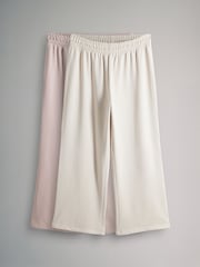 The Set Taupe Pink/Cream 2 Pack Loopback Wide Leg Joggers - Image 1 of 11