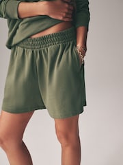 The Set Sage Green 2 Piece Lightweight Relaxed Sweatshirt / Sweat Short Coord Set - Image 8 of 12