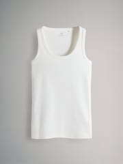 The Set Black/Rust/Cream/Peach Pink/Ecru Stripe 5 Pack Ribbed Scoop Neck Vests - Image 3 of 8