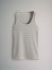 The Set Black/Rust/Cream/Peach Pink/Ecru Stripe 5 Pack Ribbed Scoop Neck Vests - Image 4 of 8