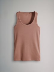 The Set Black/Rust/Cream/Peach Pink/Ecru Stripe 5 Pack Ribbed Scoop Neck Vests - Image 6 of 8