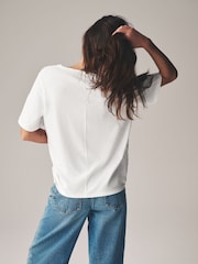 The Set Black/Clay/Cream Slub 100% Cotton V-Neck T-Shirts 3 Pack - Image 15 of 20