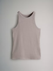 The Set Grey/Blue/White/Light Pink/Taupe Brown 5 Pack Ribbed Racer Vests - Image 3 of 6
