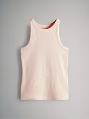 The Set Grey/Blue/White/Light Pink/Taupe Brown 5 Pack Ribbed Racer Vests - Image 5 of 6