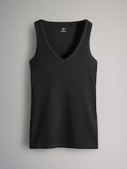 The Set Black/Khaki Green/White/Red/Ecru Stripe 5 Pack V-Neck Ribbed Vests - Image 11 of 13