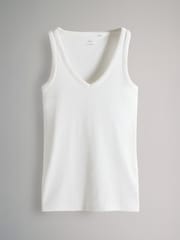 The Set Black/Khaki Green/White/Red/Ecru Stripe 5 Pack V-Neck Ribbed Vests - Image 8 of 13