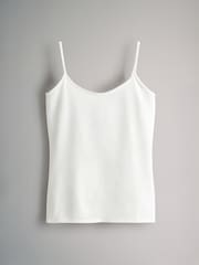 The Set Pastel Pink/Yellow/Blue/Grey Marl/Cream 5 Pack Thin Strap Vest Tops - Image 5 of 8