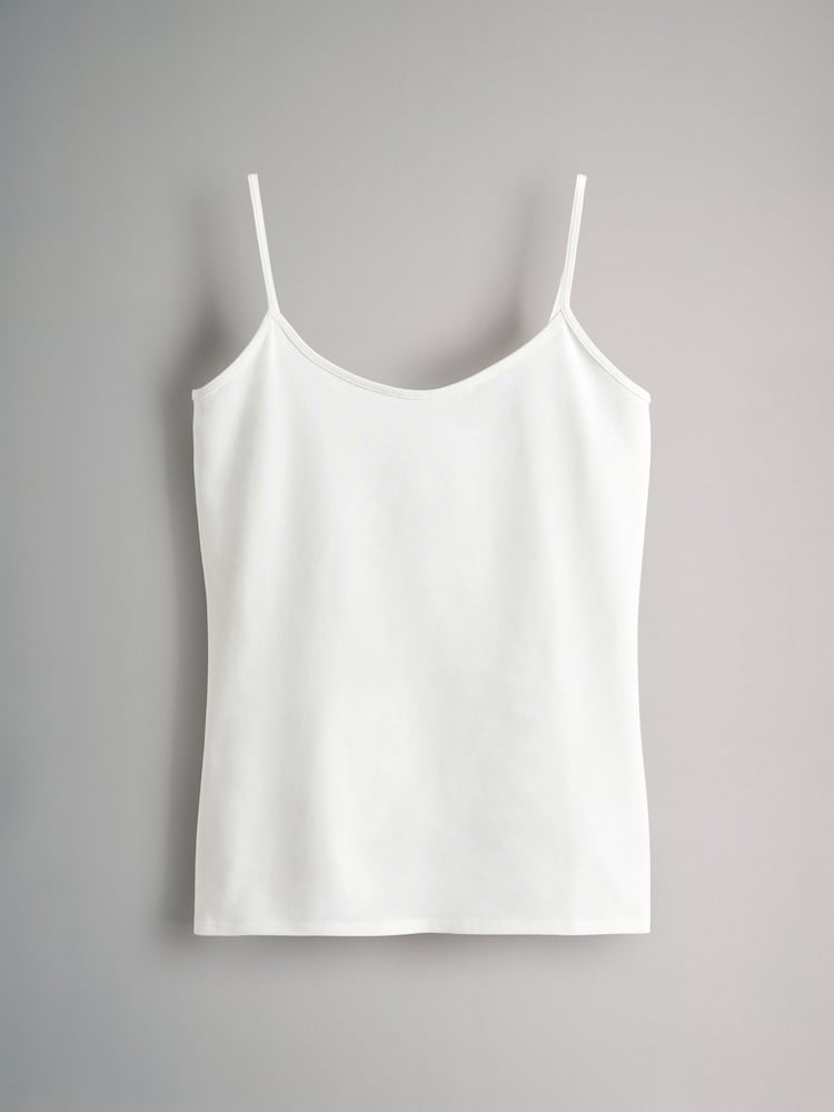 The Set Pastel Pink/Yellow/Blue/Grey Marl/Cream 5 Pack Thin Strap Vest Tops - Image 5 of 8